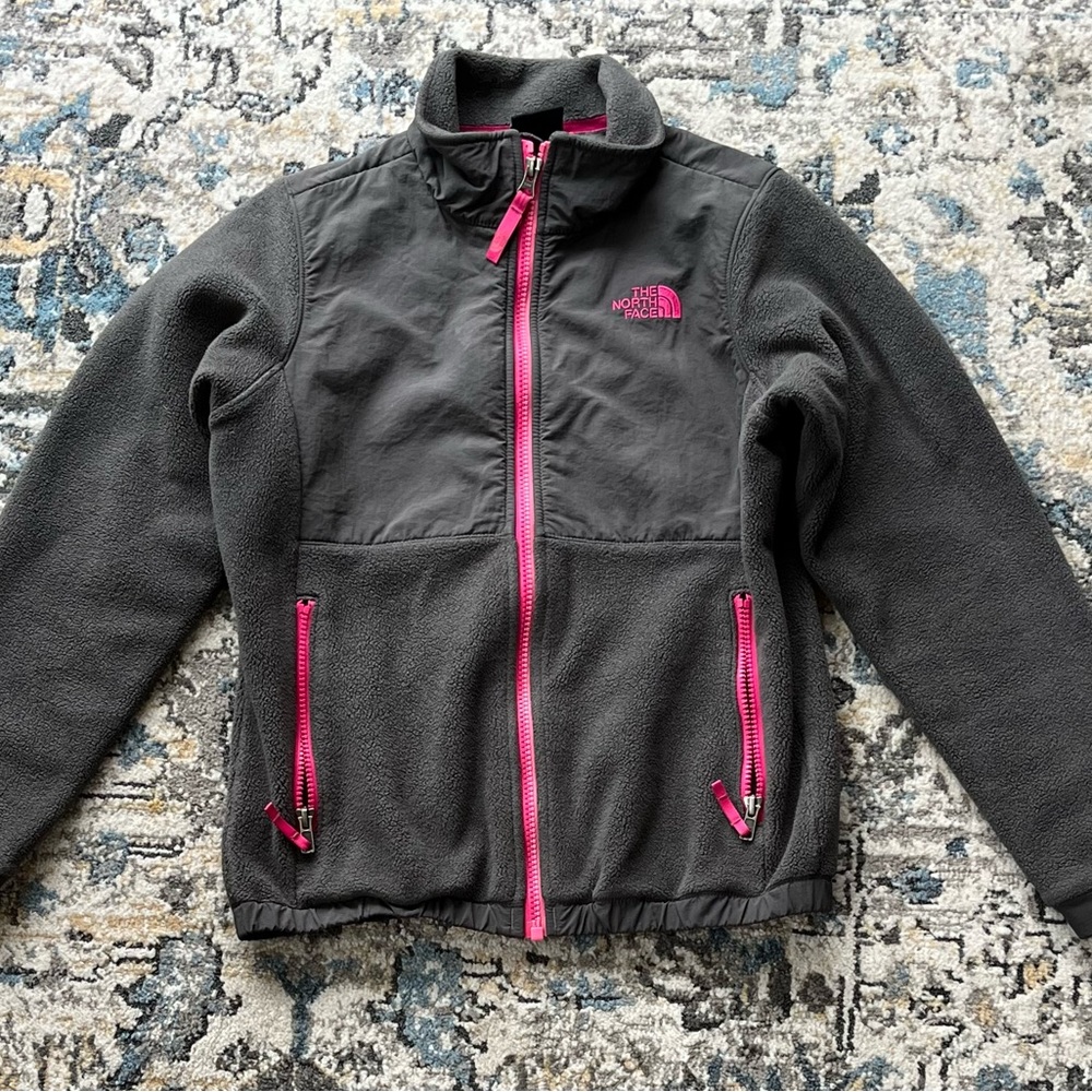Girls North Face Size M 10-12 Grey Fleece Jacket
